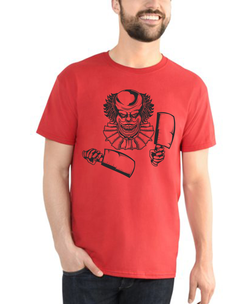 FRUIT OF THE LOOM T-shirt με Στάμπα 1709_Clown_5 3XL ΚΟΚΚΙΝΟ